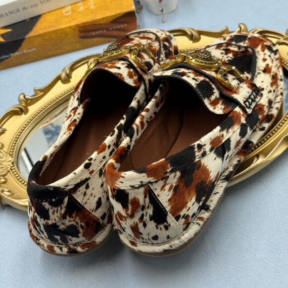 🆕 KURT GEIGER LONDON 🧿 NWOB Mansion Soft Loafer, Cow Print - Sz 39 US8.5 - Picture 11 of 16